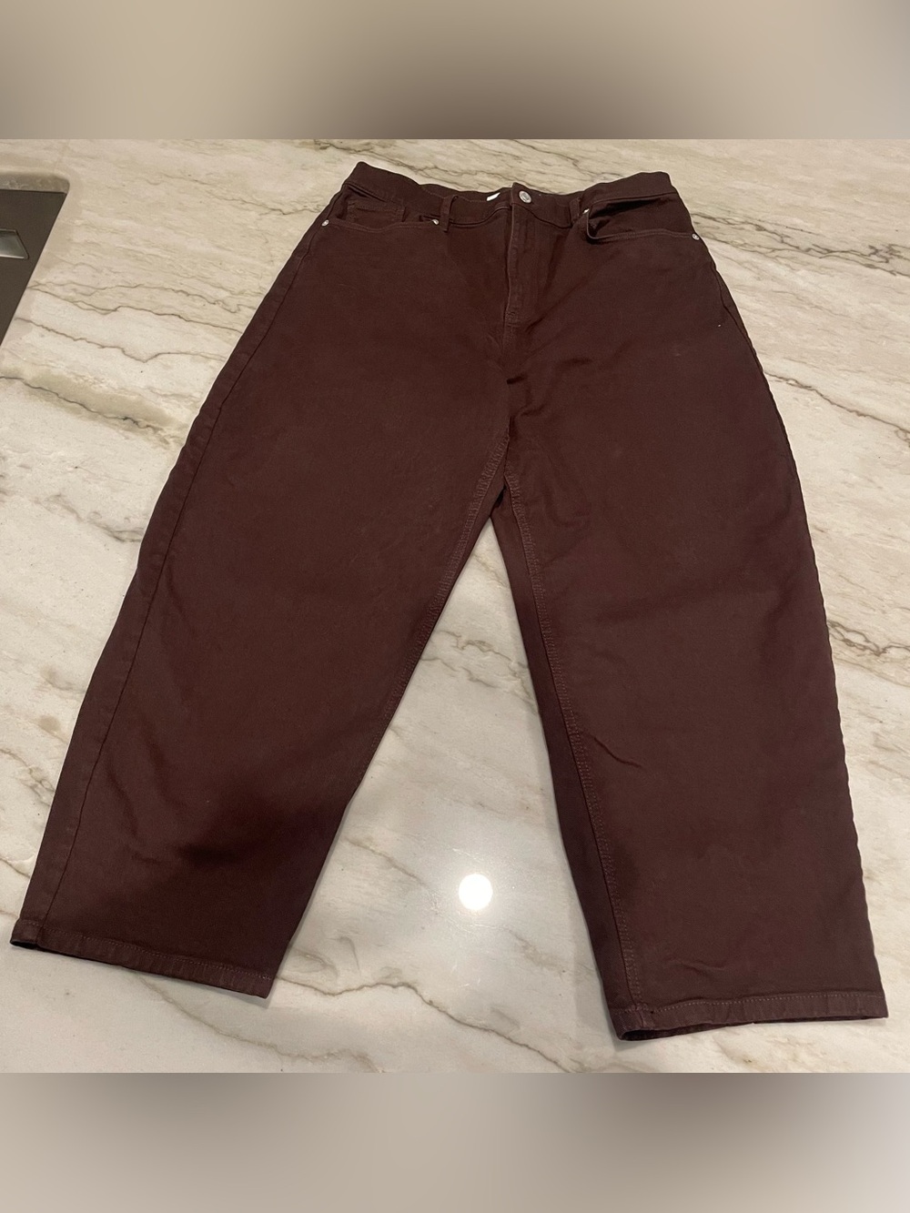 LOFT *BROWN* The Barrel Pant 12 petite